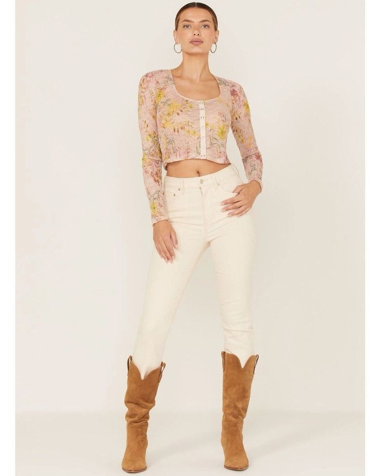 Floral Long Sleeve Crop Top 3